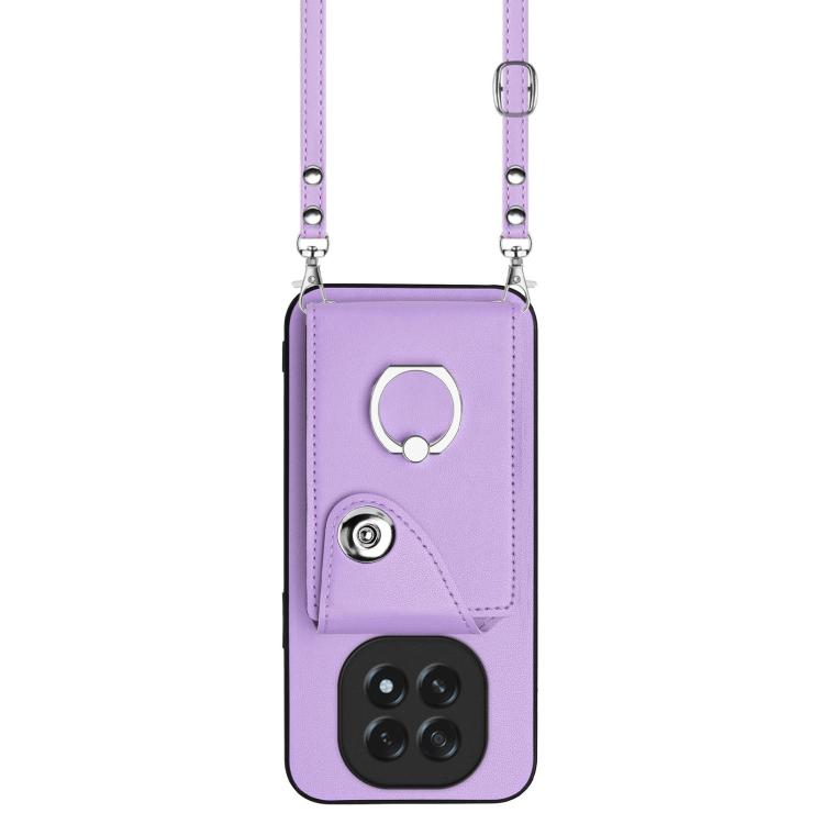 For OPPO A5 4G / F29 5G Organ Card Bag Ring Holder Phone Case with Long Lanyard