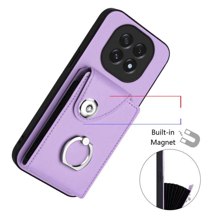 For OPPO A5 4G / F29 5G Organ Card Bag Ring Holder Phone Case with Long Lanyard