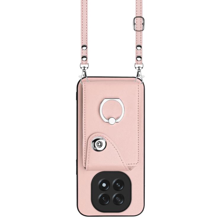 For OPPO A5 4G / F29 5G Organ Card Bag Ring Holder Phone Case with Long Lanyard