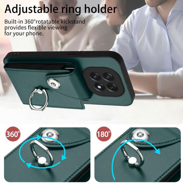 For OPPO A5 4G / F29 5G Organ Card Bag Ring Holder Phone Case with Long Lanyard