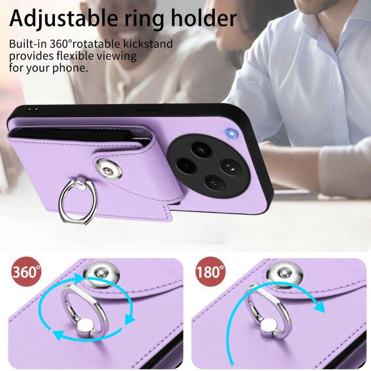 For OPPO Find X8s+ Organ Card Bag Ring Holder Phone Case with Long Lanyard