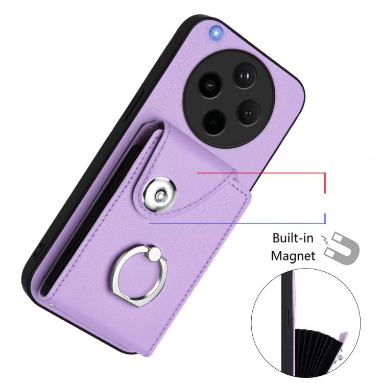 For OPPO Find X8s+ Organ Card Bag Ring Holder Phone Case with Long Lanyard