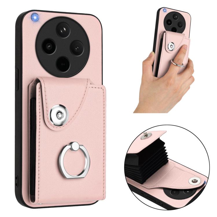 For OPPO Find X8s+ Organ Card Bag Ring Holder Phone Case with Long Lanyard
