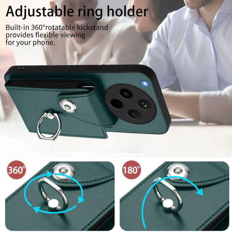 For OPPO Find X8s+ Organ Card Bag Ring Holder Phone Case with Long Lanyard