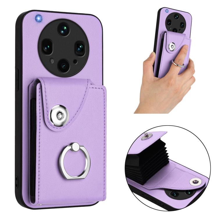 For OPPO Find X8 Ultra Organ Card Bag Ring Holder Phone Case with Long Lanyard