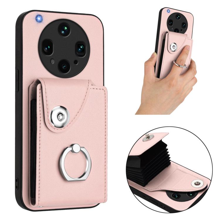 For OPPO Find X8 Ultra Organ Card Bag Ring Holder Phone Case with Long Lanyard