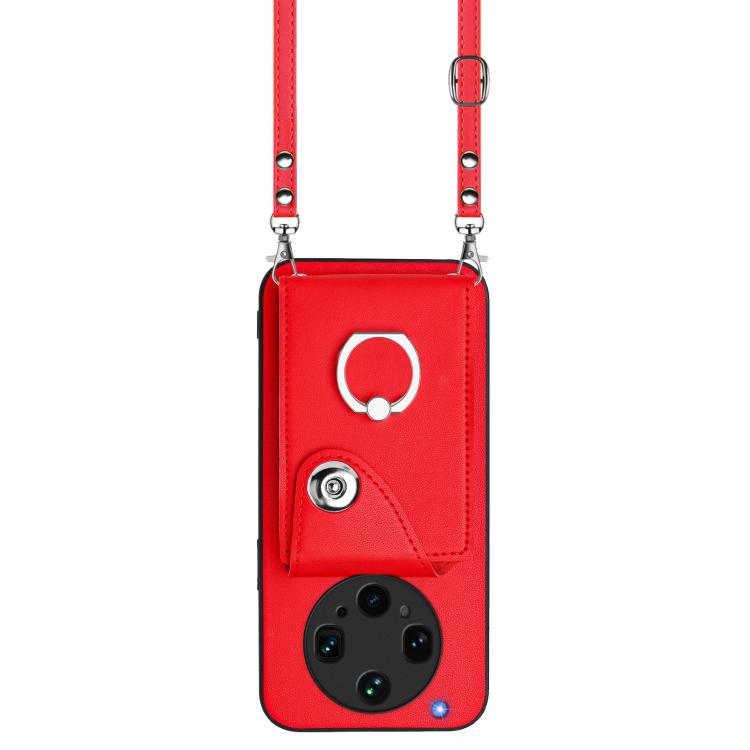 For OPPO Find X8 Ultra Organ Card Bag Ring Holder Phone Case with Long Lanyard