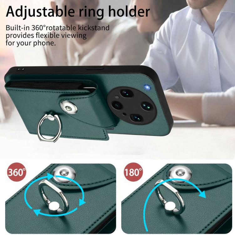 For OPPO Find X8 Ultra Organ Card Bag Ring Holder Phone Case with Long Lanyard