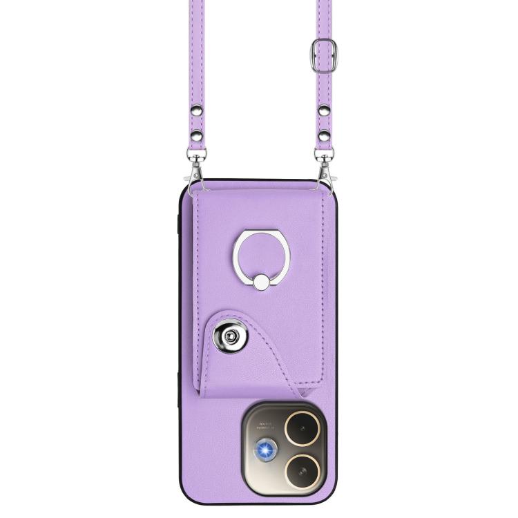For OPPO A5 Energy / A5 Pro Global Organ Card Bag Ring Holder Phone Case with Long Lanyard