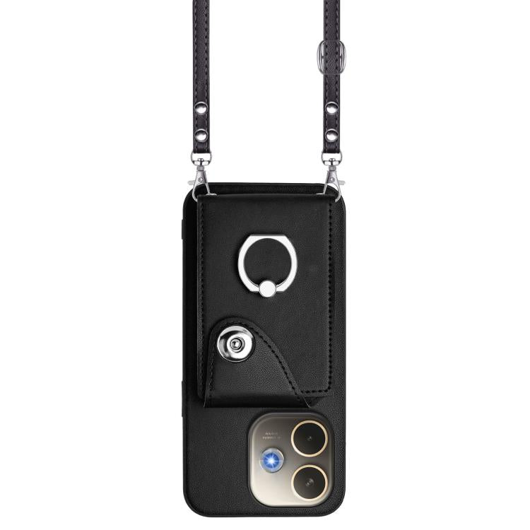 For OPPO A5 Energy / A5 Pro Global Organ Card Bag Ring Holder Phone Case with Long Lanyard