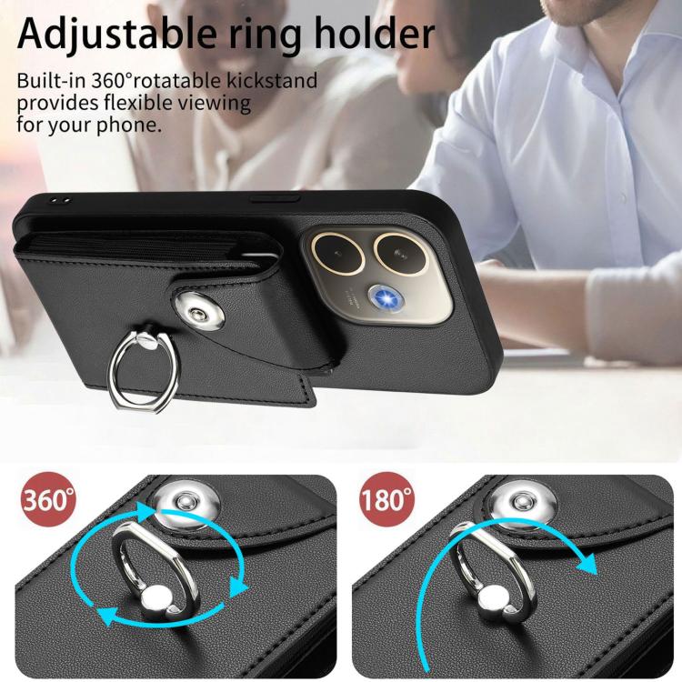 For OPPO A5 Energy / A5 Pro Global Organ Card Bag Ring Holder Phone Case with Long Lanyard