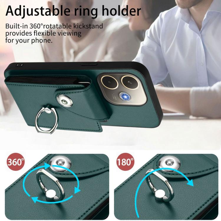 For OPPO A5 Energy / A5 Pro Global Organ Card Bag Ring Holder Phone Case with Long Lanyard