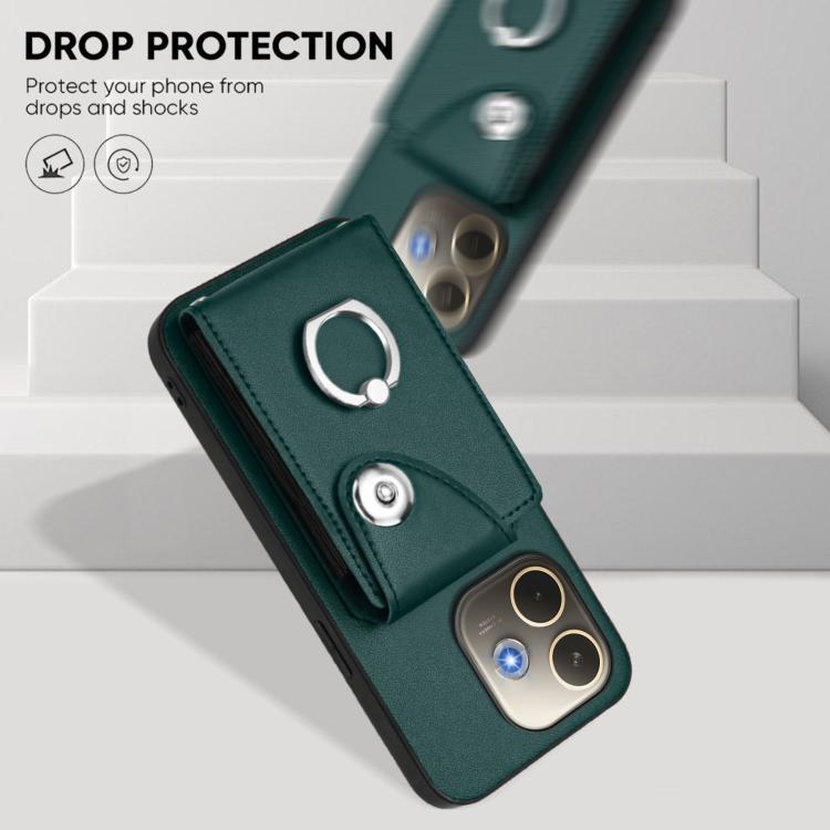 For OPPO A5 Energy / A5 Pro Global Organ Card Bag Ring Holder Phone Case with Long Lanyard