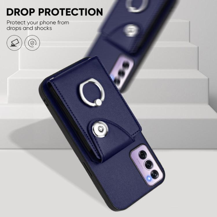 For OPPO Reno12 Pro Global Organ Card Bag Ring Holder Phone Case with Long Lanyard