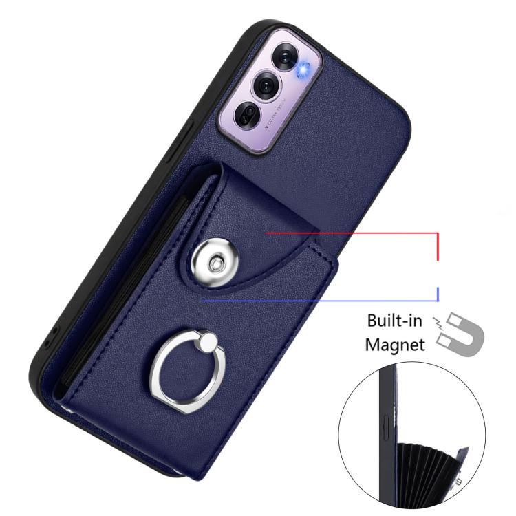 For OPPO Reno12 Pro Global Organ Card Bag Ring Holder Phone Case with Long Lanyard
