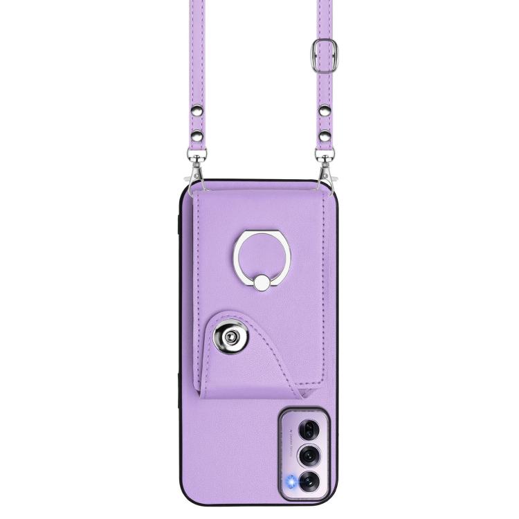 For OPPO Reno12 Pro Global Organ Card Bag Ring Holder Phone Case with Long Lanyard