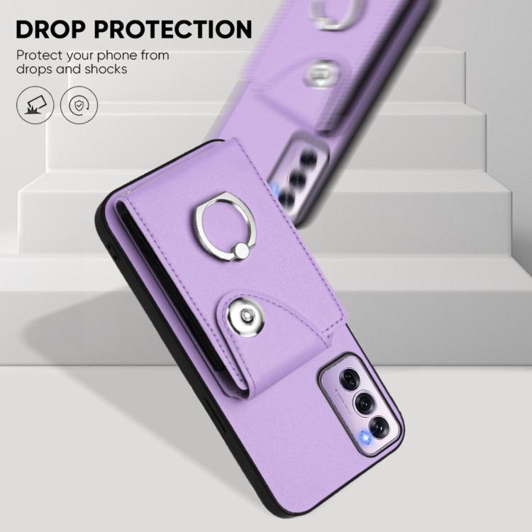 For OPPO Reno12 Pro Global Organ Card Bag Ring Holder Phone Case with Long Lanyard