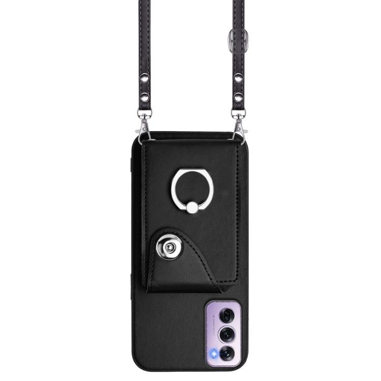 For OPPO Reno12 Pro Global Organ Card Bag Ring Holder Phone Case with Long Lanyard