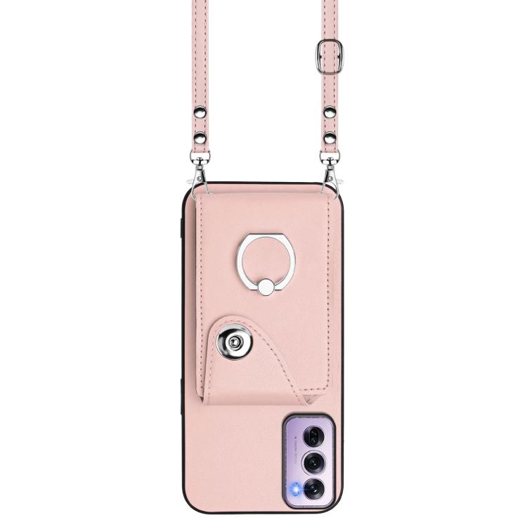 For OPPO Reno12 Pro Global Organ Card Bag Ring Holder Phone Case with Long Lanyard