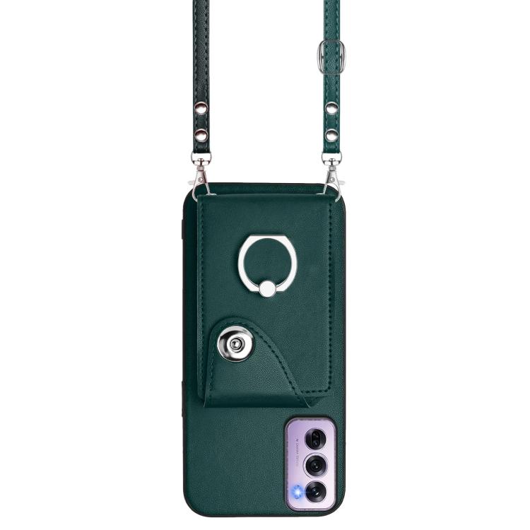 For OPPO Reno12 Pro Global Organ Card Bag Ring Holder Phone Case with Long Lanyard