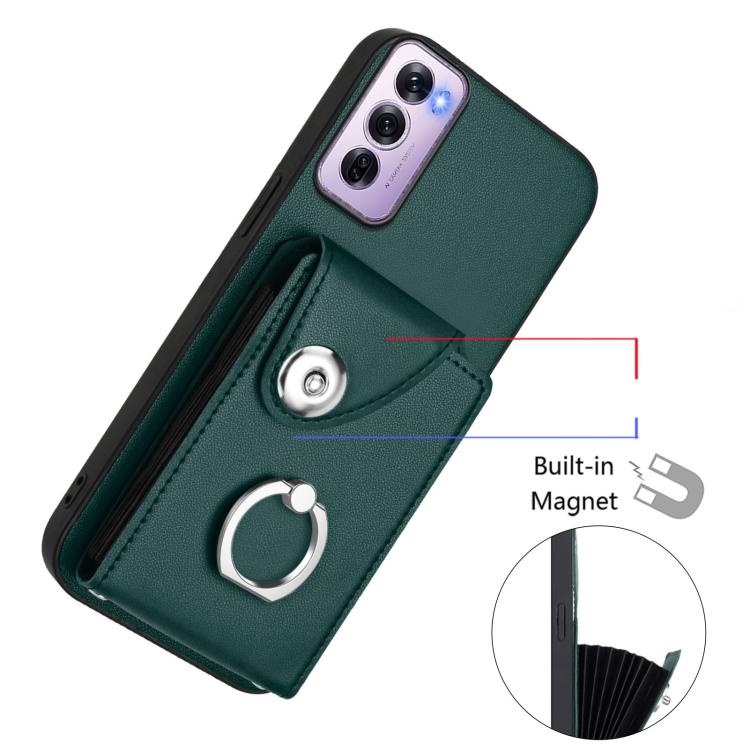 For OPPO Reno12 Pro Global Organ Card Bag Ring Holder Phone Case with Long Lanyard