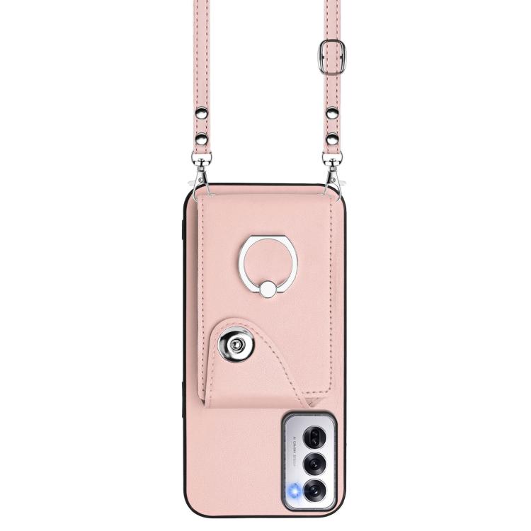 For OPPO Reno12 Global Organ Card Bag Ring Holder Phone Case with Long Lanyard