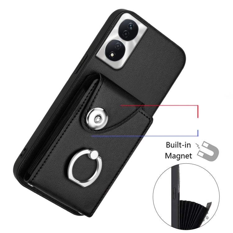For Honor X7b / Play 8T 5G Organ Card Bag Ring Holder Phone Case with Long Lanyard