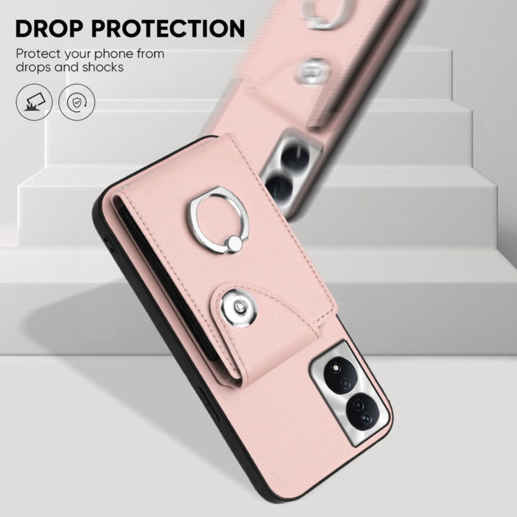 For Honor X7b / Play 8T 5G Organ Card Bag Ring Holder Phone Case with Long Lanyard