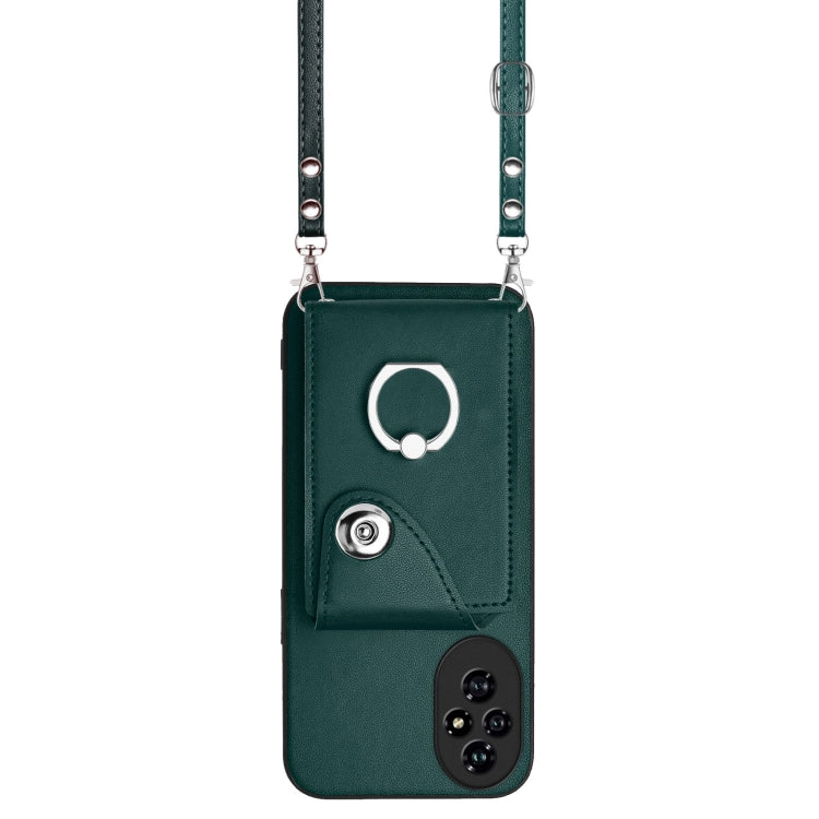 For Honor 200 5G Organ Card Bag Ring Holder Phone Case with Long Lanyard