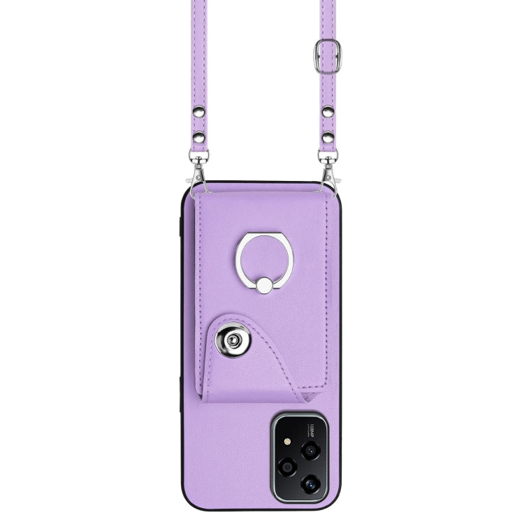 For Honor 200 Lite 5G Global Organ Card Bag Ring Holder Phone Case with Long Lanyard
