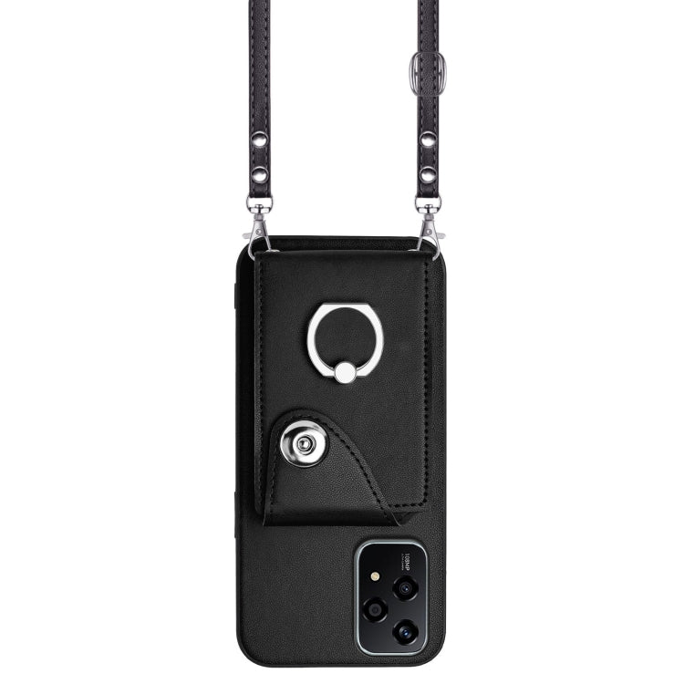 For Honor 200 Lite 5G Global Organ Card Bag Ring Holder Phone Case with Long Lanyard