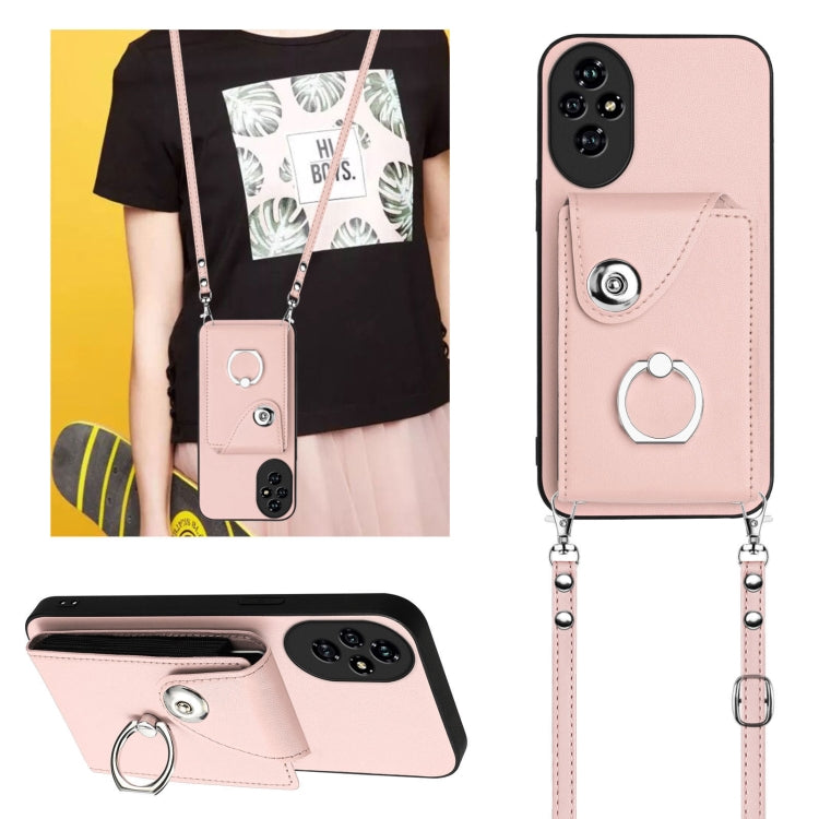 For Honor 200 Pro 5G Organ Card Bag Ring Holder Phone Case with Long Lanyard
