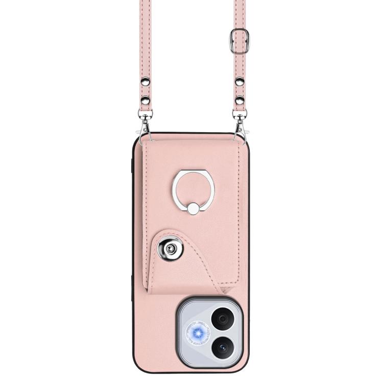 For Honor 400 Lite Global / X70i Organ Card Bag Ring Holder Phone Case with Long Lanyard