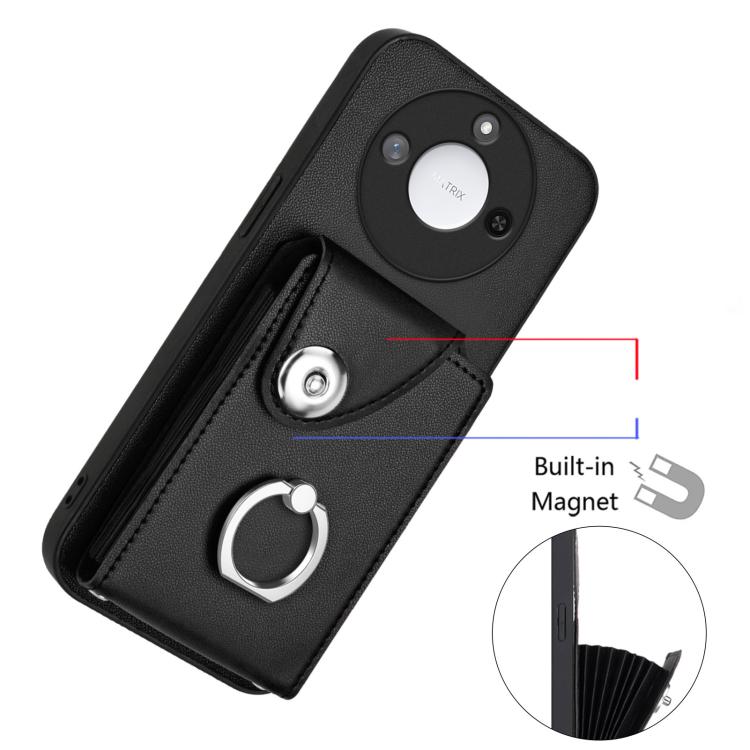For Honor X60 / X9c Smart Organ Card Bag Ring Holder Phone Case with Long Lanyard