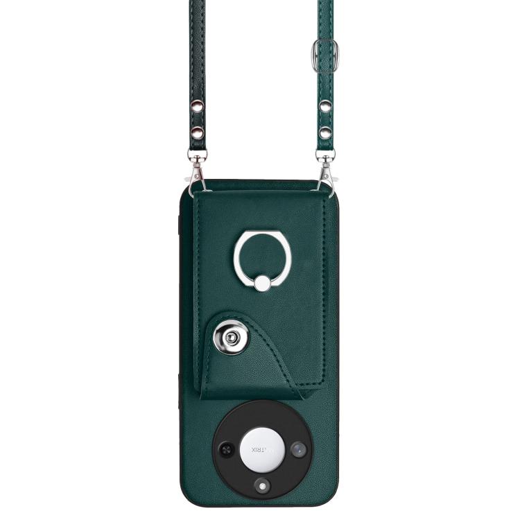 For Honor X60 / X9c Smart Organ Card Bag Ring Holder Phone Case with Long Lanyard