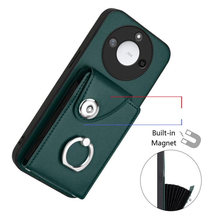 For Honor X60 / X9c Smart Organ Card Bag Ring Holder Phone Case with Long Lanyard
