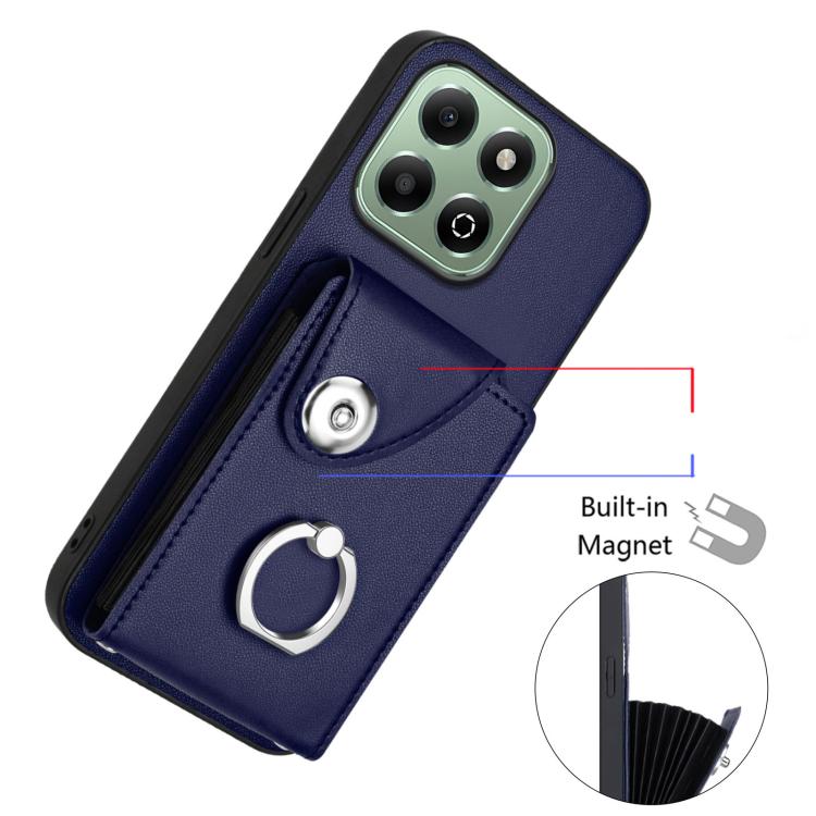 For Honor X6b 4G Organ Card Bag Ring Holder Phone Case with Long Lanyard