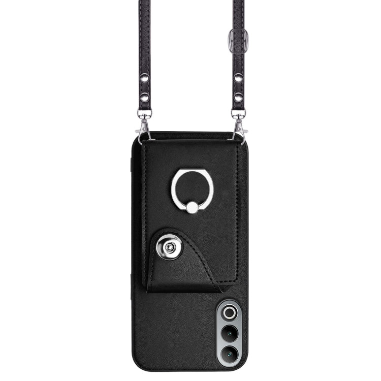 For OnePlus Nord CE4 Organ Card Bag Ring Holder Phone Case with Long Lanyard