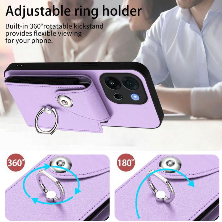 For OnePlus 13T Organ Card Bag Ring Holder Phone Case with Long Lanyard