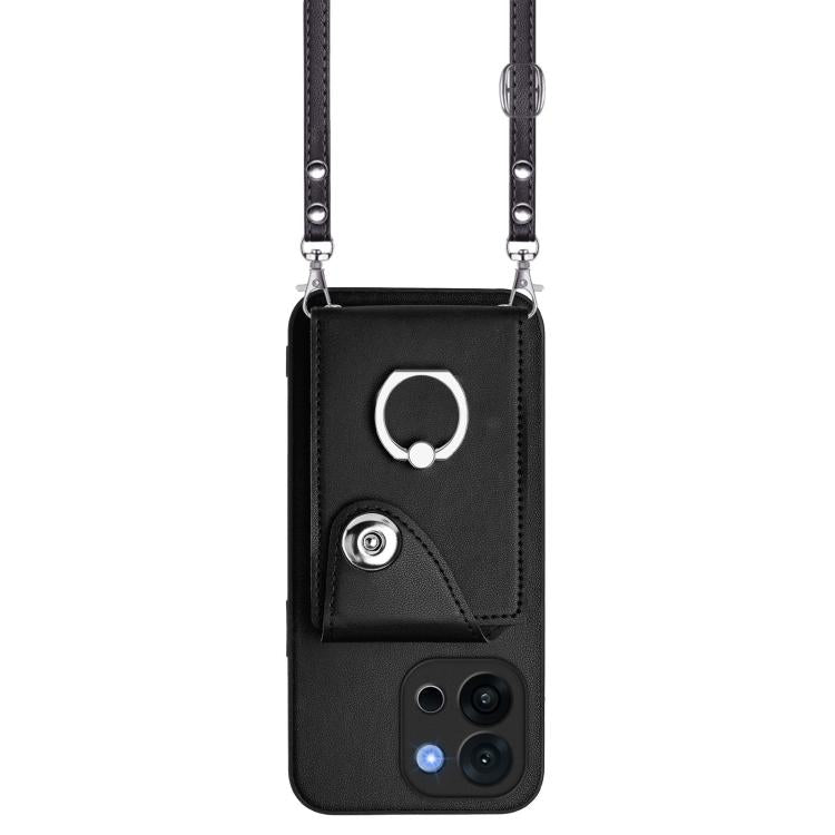 For OnePlus 13T Organ Card Bag Ring Holder Phone Case with Long Lanyard