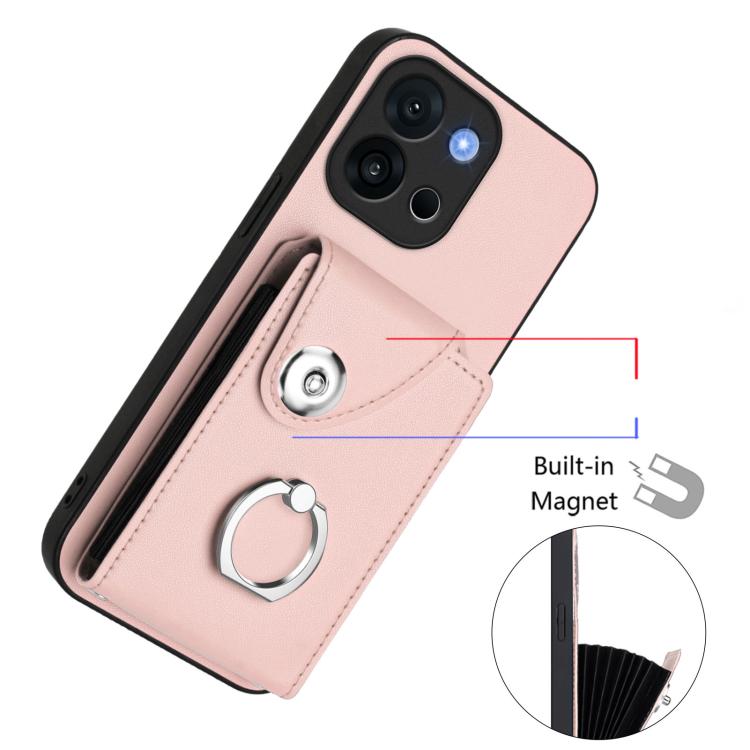 For OnePlus 13T Organ Card Bag Ring Holder Phone Case with Long Lanyard