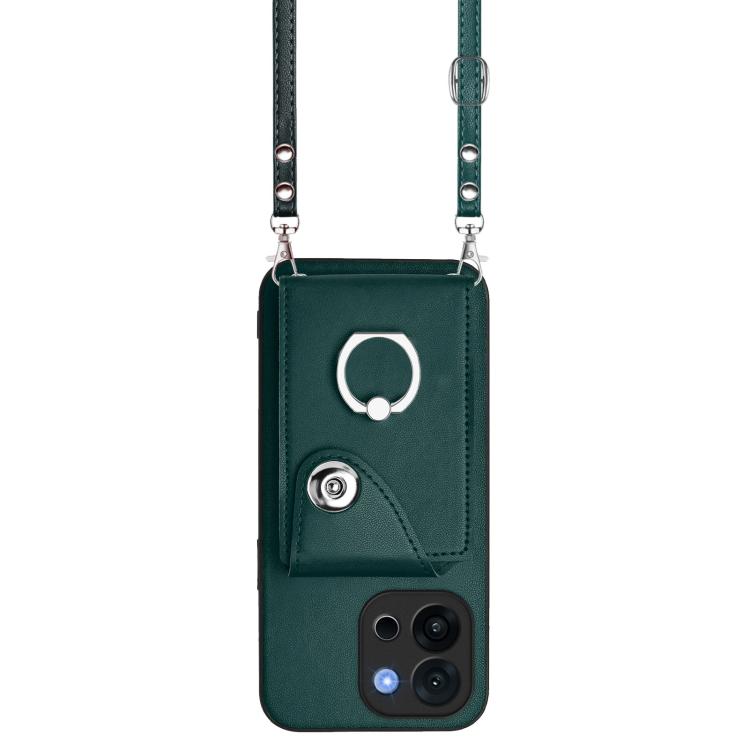 For OnePlus 13T Organ Card Bag Ring Holder Phone Case with Long Lanyard
