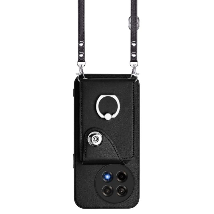 For OnePlus Ace 5 / 5 Pro / 13R Organ Card Bag Ring Holder Phone Case with Long Lanyard