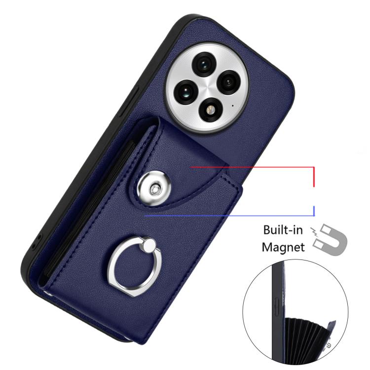 For OnePlus 13 5G Organ Card Bag Ring Holder Phone Case with Long Lanyard