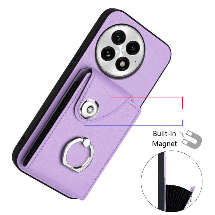 For OnePlus 13 5G Organ Card Bag Ring Holder Phone Case with Long Lanyard