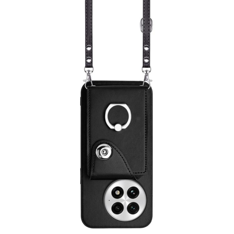 For OnePlus 13 5G Organ Card Bag Ring Holder Phone Case with Long Lanyard