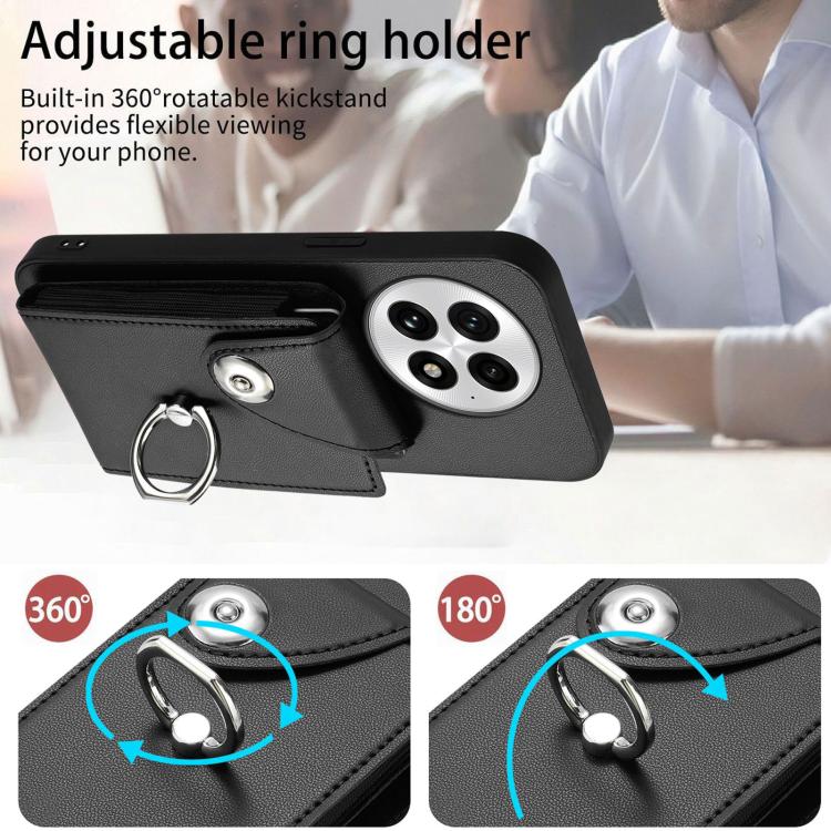 For OnePlus 13 5G Organ Card Bag Ring Holder Phone Case with Long Lanyard