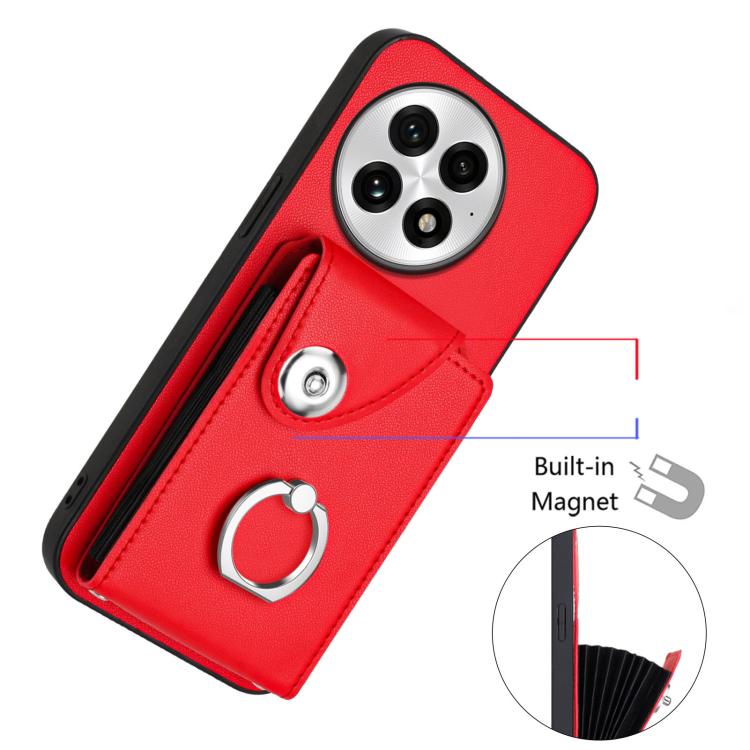For OnePlus 13 5G Organ Card Bag Ring Holder Phone Case with Long Lanyard