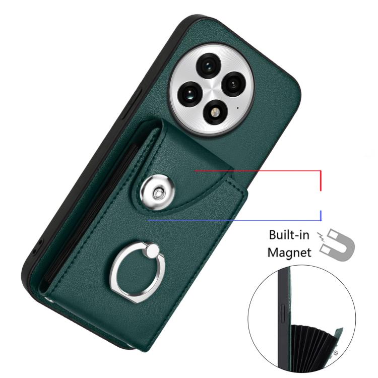 For OnePlus 13 5G Organ Card Bag Ring Holder Phone Case with Long Lanyard