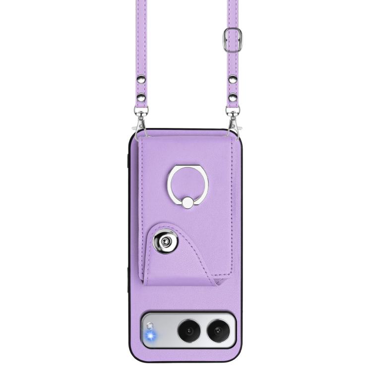 For OnePlus Nord 4 Organ Card Bag Ring Holder Phone Case with Long Lanyard